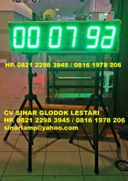 Lampu Digital Display 3 in 1 Warna Hijau Countdown + Stopwatch + Jam